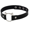 Harajuku Punk Soft Girl PU Leather Cat Head Collar Female Neck Band Internet Influencer Street Snap Clavicle Chain Cosplay