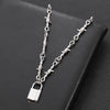 Harajuku Punk Thorns Iron Unisex PadLock Pendant Necklace Hip Hop Necklaces Streetwear Choker Necklace for Women Men Jewelry
