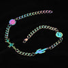 Harajuku Quenched Travis Scott Cactus Happy Smiling Face Charms Necklace Women Men Goth Unisex Street Stainless Steel Jewelry