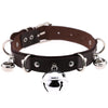 Harajuku Sexy Bell Choker Necklaces for Women Girls Cosplay Jewelry Perform Accessories Collar PU Leather Clavicle Neckband