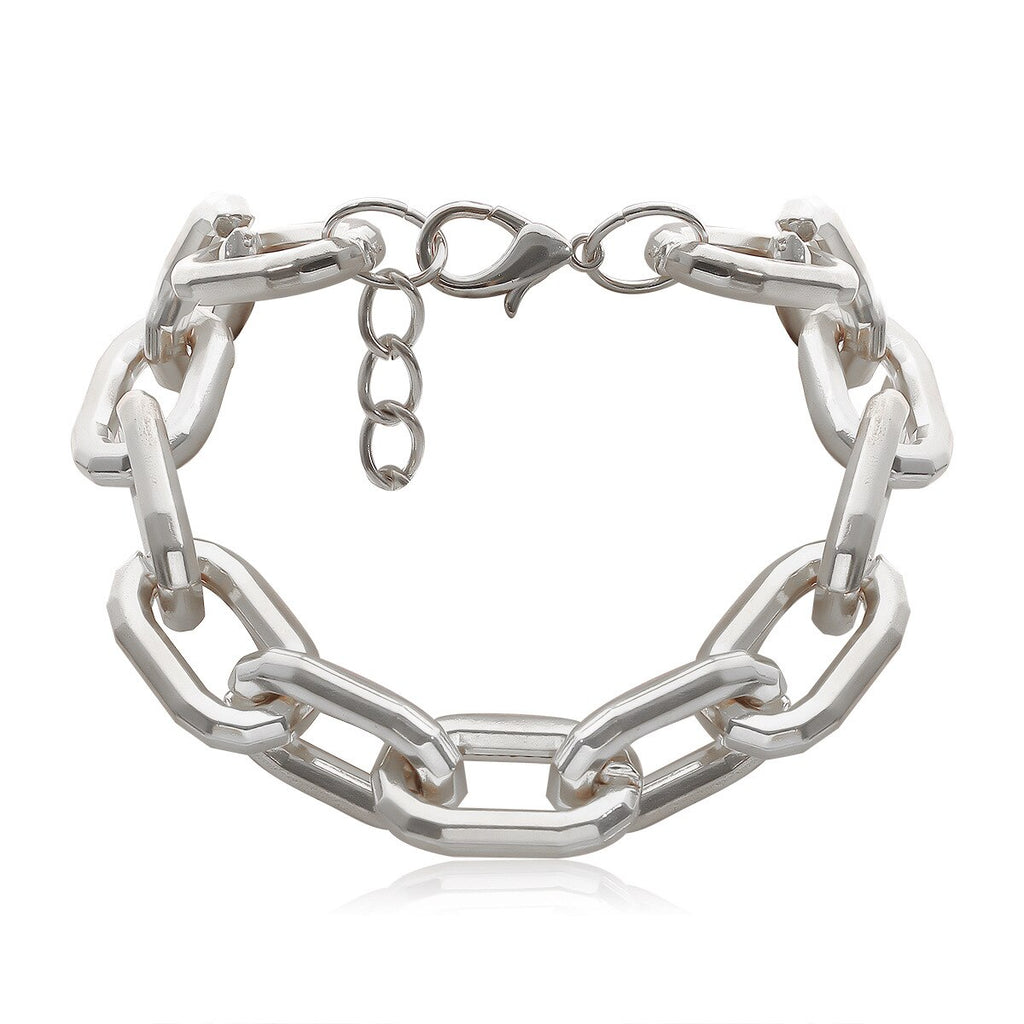 Harajuku Streetwear Hyperbole CCB Choker Necklace Punk Style Gold Silver Color Pendant Necklace Rock Chain Jewelry Accessories