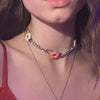 Harajuku Style Punk Geometric Safety Pin Flower Collar Chokers Clavicle Chain Necklace Street Jewelry For Women Necklace