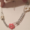 Harajuku Style Punk Geometric Safety Pin Flower Collar Chokers Clavicle Chain Necklace Street Jewelry For Women Necklace