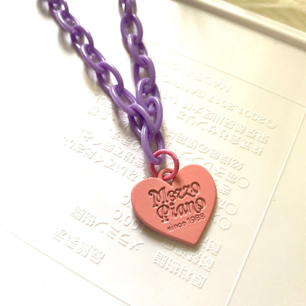 Harajuku Sweetheart Candy-Colored Acrylic Lovely Necklace Clavicle Chain Simple Wind Cute and Lovely (20df)
