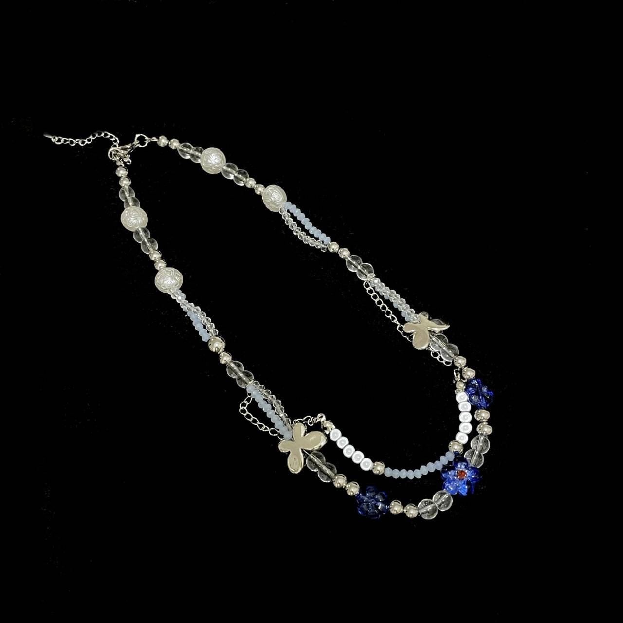 Harajuku Temperament Flower Butterfly Beaded Chains Choker for Women Vintage Geometric Insect Necklaces Girl Anniversary Jewelry