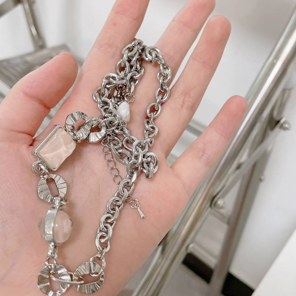 Harajuku Temperament Flower Butterfly Beaded Chains Choker for Women Vintage Geometric Insect Necklaces Girl Anniversary Jewelry