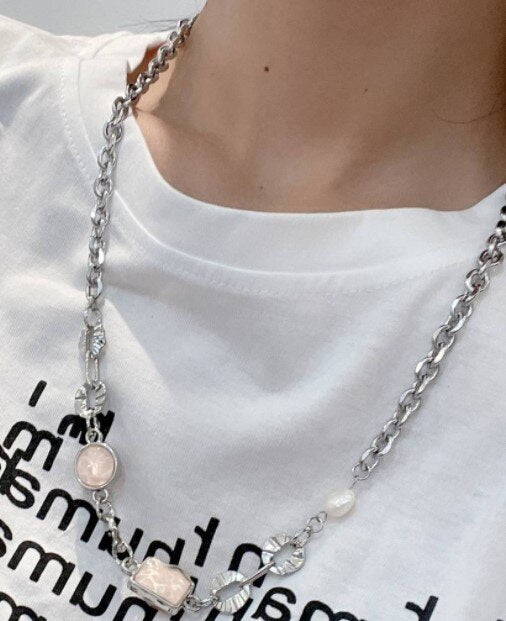 Harajuku Temperament Flower Butterfly Beaded Chains Choker for Women Vintage Geometric Insect Necklaces Girl Anniversary Jewelry