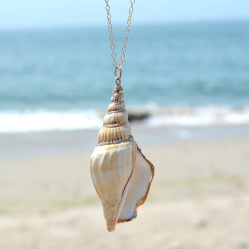 Hawaii style beach sea ocean conch pendant necklace natural shell collar necklace fine jewelry for women