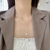 Wheat Spike Pearl Necklace Women Ins simple cool small style design feel temperament light  titanium steel chain