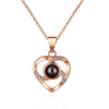 925 Stamp Silver Color Crystal Heart Pendant Necklace For Women 18Inch Chain Wedding Party Charm Jewelry Gifts GaaBou