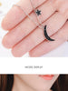 Female 925 Stamp Silver Color Black Star Moon Pendants And Necklaces Wedding Bride Party Jewelry Gift