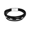 Personalized  Braided Genuine Leather Bracelet Wrist Cuff Clasp Name Engraved Mixed  Bangle For Men Name Engraved