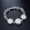 beautiful flowers chain 925 sterling silver Bracelets for women fine Wedding party Christmas Gifts Jewelry