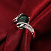 Beautiful 925 Sterling silver green crystal Water droplets Rings For women size 7 8 engagement wedding Jewelry