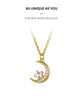 Electroplating Star and Moon Titanium Steel Necklace Gold Small and Smart Inlaid Zircon Temperament Niche Clavicle Chain
