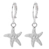 925 Sterling Silver Pretty starfish earrings for women fine Ear clip  party Jewelry Christmas Gifts