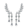 925 Stamp Silver Color Wings Tassel Long Earrings Zircon Charms Stud Earrings For Women Girls Jewelry