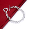 Street 925 sterling silver arrow heart Bracelets for women friend Wedding party Jewelry Couple gifts