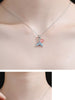 Female Strawberry Crystal Necklace Pendant 925 Stamp Aesthetic Chain  Quality Fine Jewelry for women Accessories