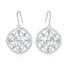925 Sterling Silver Pretty classic circle drop Earrings for Women  Wedding Party Jewelry Christmas Gifts