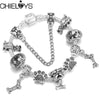 Silver Color Dog &amp; Bone Beads Bracelet Fit Original Design Charm Bead Bracelets For Women Child Jewelry Making Gift Dropshippin