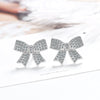 925 Stamp Silver Color Zircon Bowknot Stud Earrings For Women Wedding  Charm Jewelry 2022 Girl Gift