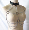 COLEMJE Sexy Chain Bra Goth Punk Rock Leather Belt Chain Club Festival Jewelry Outifit Party Accessoriess For Women