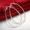 Woman U-Shape Flat Hoop Earrings 925 Stamp Silver color  Jewelry 2022 Jewelry Female Christmas Gifts GaaBou