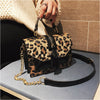 Leopard Crossbody Bags for Women with Zipper Decoration 2022 Ladies Chain Purse and Handbags Patent Leather Small Shoulder Bag