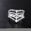 925 Sterling Silver Pretty crystal Wide geometry Ring For Women Party  Charms wedding Jewelry Christmas Gifts
