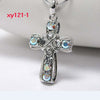 Cross Necklace Multi Color Crystal Rhinestone Pendant Necklace with 45cm Snake Chain one piece  xy121