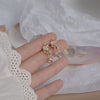 Korea's design exquisite golden AAA zircon semicircle design flower leaf winding earrings elegant women earrings