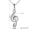 925 Stamp Silver Color Necklace Pendant Zircon Choker Lucky Wedding Retro Music Note Charm Gifts Elegant Jewelry Gift