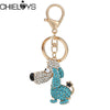 Ladies Handbag Poodle Key Ring Purse Bag Pendant Crystal Keyring For Women Keychain Charm Pendant Car key Pendant