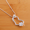 Popular brands 925 Stamped Silver Pretty Heart butterfly Pendant Necklace For Women wedding party Jewelry Holiday gifts