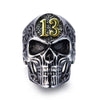 Exaggerated Skull Head Ring Men's Ring Horror Skull Number 13 Metal Ring Accessories Party Jewelry