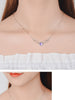 925 Stamp Silver Color Women Chain On The Neck Collarbone Necklace For Women Angel Wing Purple Zircon Pendant Chain Girl Jewelry