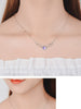 925 Stamp Silver Color Women Chain On The Neck Collarbone Necklace For Women Angel Wing Purple Zircon Pendant Chain Girl Jewelry