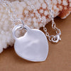 classic 925 Stamped Silver streetwear heart card Pendant Necklace for women Couple gifts party wedding Jewelry