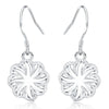Charms fine 925 Sterling Silver Pretty Flowers Earrings for Women party wedding Jewelry Christmas Gifts