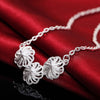 Charms 925 Stamped silver Pretty three flowers Pendant Necklace For Women Holiday gift Wedding party Jewelry