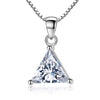 925 Stamp Silver Color Triangle Geometry Pendants And Necklaces For Women Zircon Chain Wedding Party Jewelry 2022 GaaBou