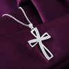 Designer jewelry 925 Stamped Silver Pretty noble crystal cross pendant Necklace For Women party wedding Holiday gifts