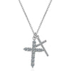 925 Stamp Silver Color Zircon Cross Pendants And Necklaces For Women Female Crystal Necklace Wedding Jewelry