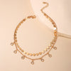 Tocona Shiny Crystal Stone Tassel Choker Neckalce for Women Gold Water Alloy Metal Clavicle Chain Party Jewelry Accessories