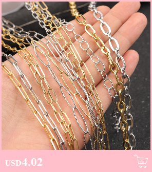 1pc/lot 40-50cm Stainless Steel Flattened Paperclip Craft Chain With L