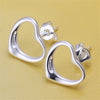 Charms fine 925 Sterling Silver romantic heart studs Earrings for Women party wedding Christmas Gifts Street all-match Jewelry
