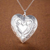 Fine charms 925 Stamped Silver romantic Heart photo frame Pendant Necklace for women party wedding Jewelry Pretty Gifts