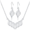 korean 925 sterling Silver elegant retro leaves necklace earrings  Jewelry sets for women party wedding gifts