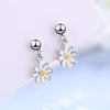 100%  925 Sterling Silver Earrings Ear Stud yellow flower Womens  Party Jewelry Love Gift
